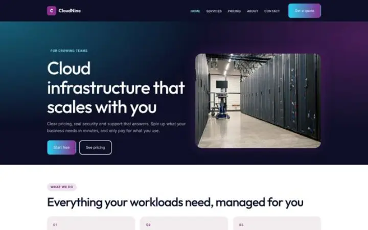 Website für Cloud