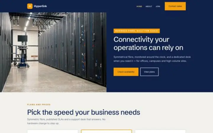 Website für Internetanbieter