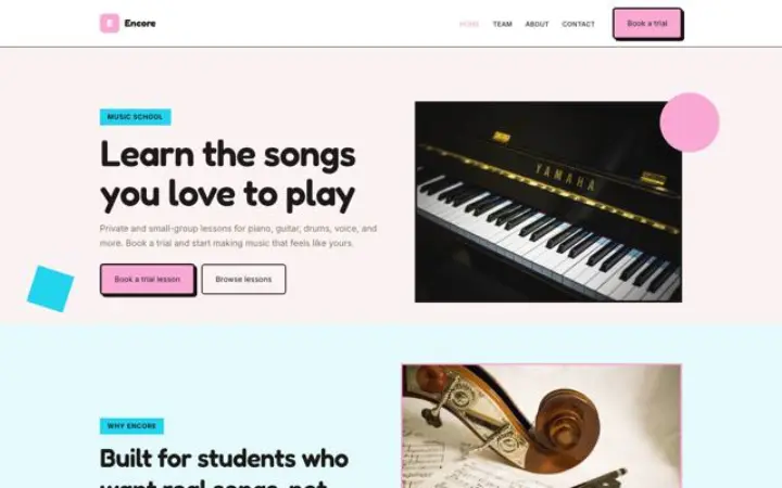 Website für Musikschule