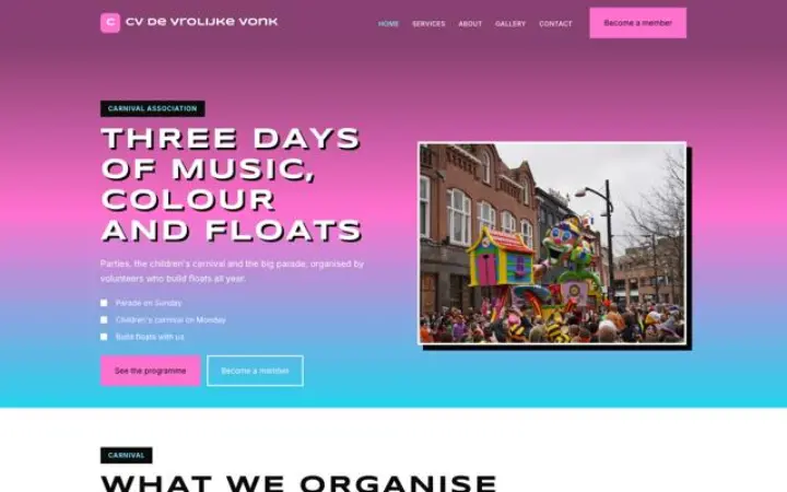 Website für Karnevalsverein