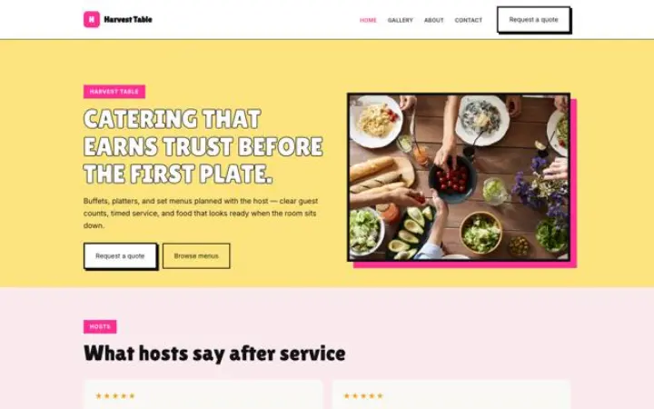 Website für Catering